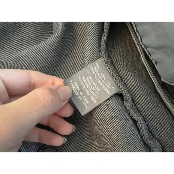 Bagatelle Denim‎ Jacket XS Gray Rose Applique Jean Trucker Coat